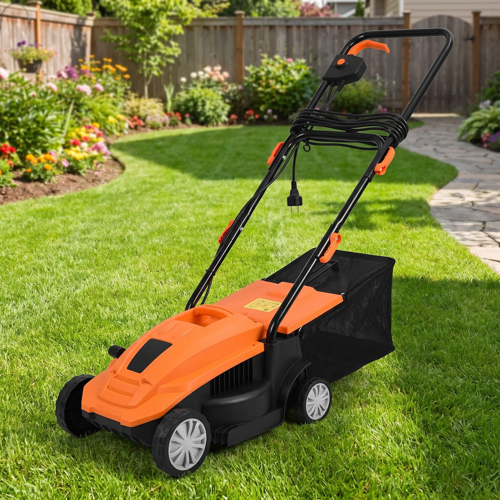 Airfind 13 Inch 12 Amp Electric Scarifier with Collection Bag and Removable Blades, PP steel Frame, Orange