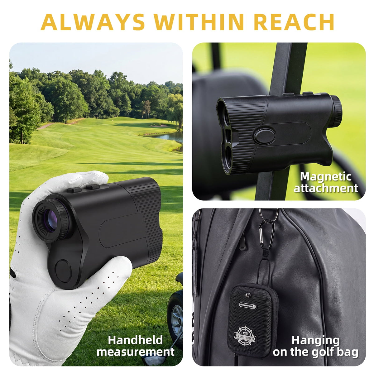 Airfind Golf Rangefinder with Slope, 1200 Yards Laser Range Finder for Golf and Hunting with 7X Magnification, Flag Lock Vibration and Rechargeable Magnetic Mount
