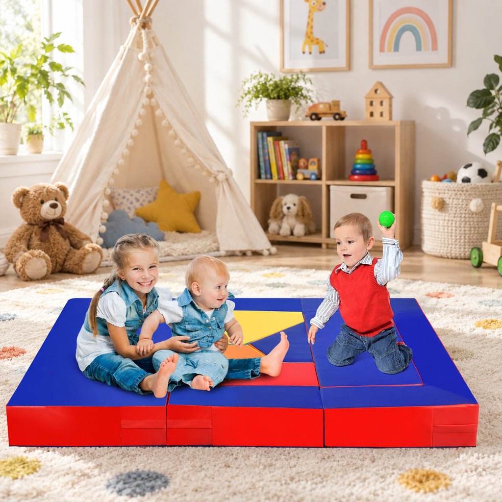 Airfind 8 Pieces 4-in-1 Crawl Climb Foam Shapes Youth Youth Playset, PU Epe, 59 Inch X 39.5 Inch X 6 Inch, Multicolor for Home, Patio and Everyday, Multicolor
