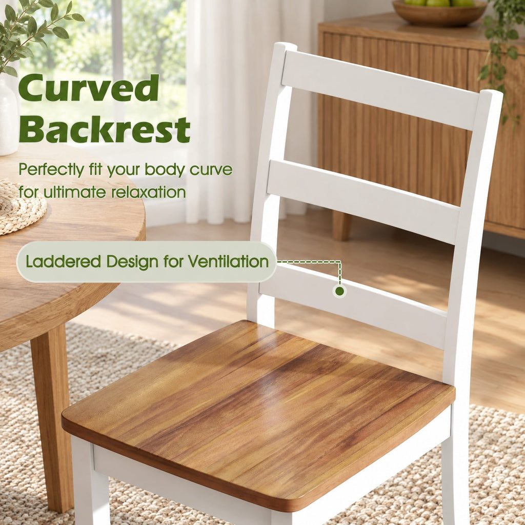 Airfind Set of 2 Wood Dining Chairs with Solid Rubber Wood Legs, 400 lbs Capacity, Rubber Wood MDF Plywood Frame, Wood