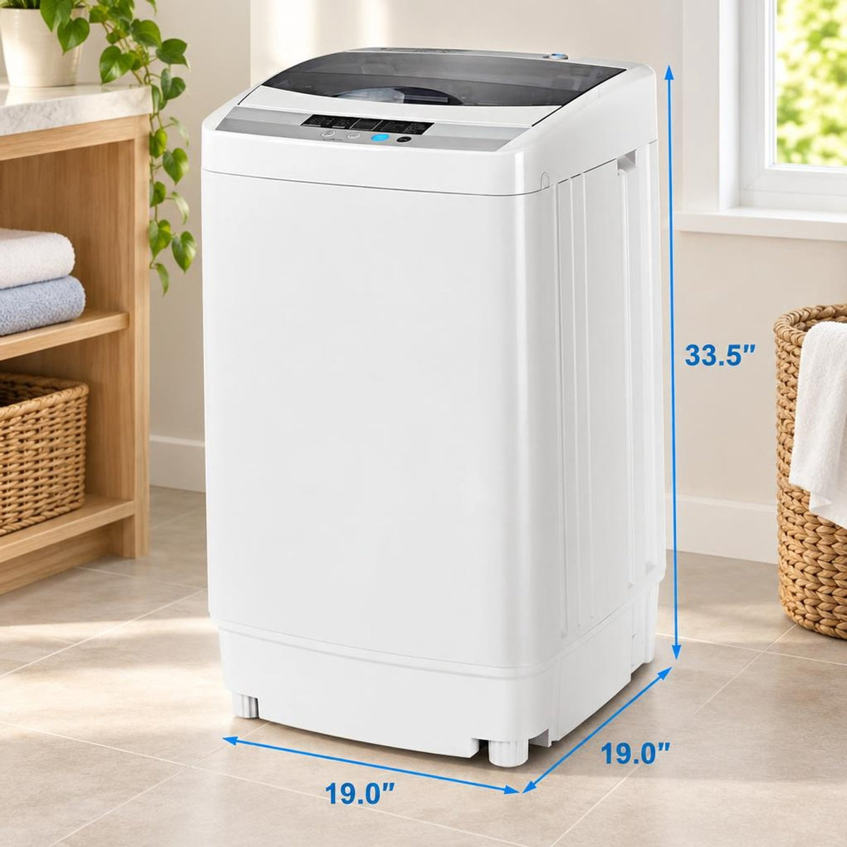 Airfind 12 lbs Full-automatic Washing Machine with 10 Wash Programs, PP plastic; Metal motor: Aluminum Inner tube: Stainless steel Frame