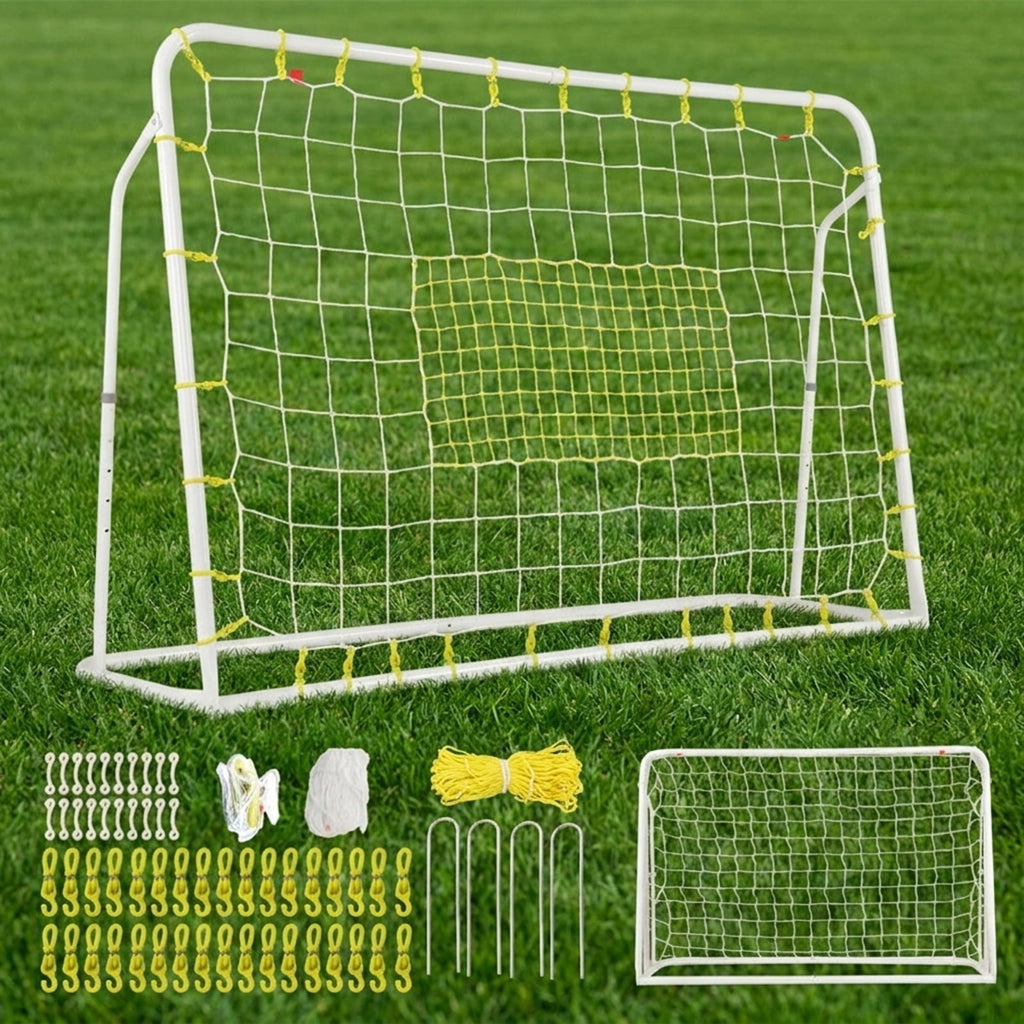 Airfind 2-in-1 Soccer Rebounder Goal with Adjustable Height, White