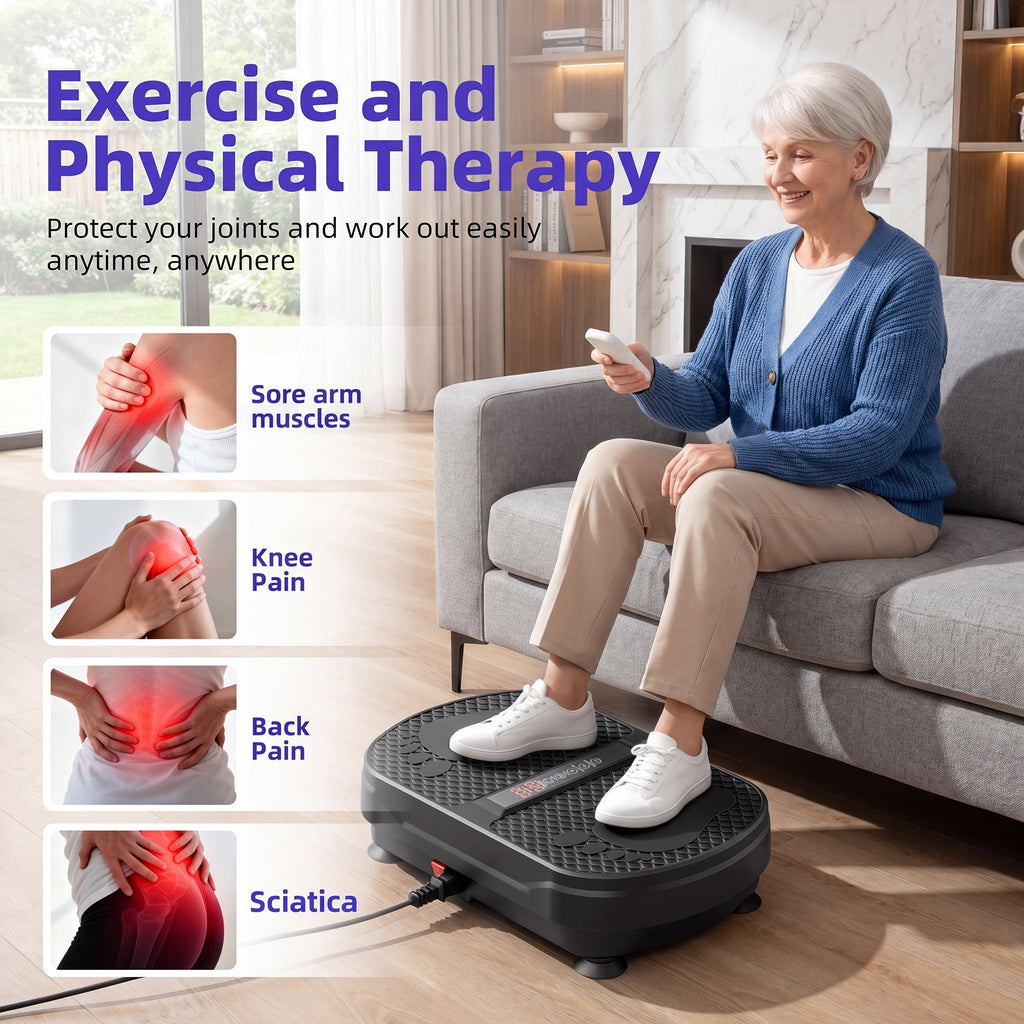 Airfind Vibration Plate Exercise Machine for Lymphatic Drainage,Bluetooth Speaker Weight Loss Whole Body Workout,with 2 Loops and 5 Resistance for Home Exercise Gym,450lb Capacity
