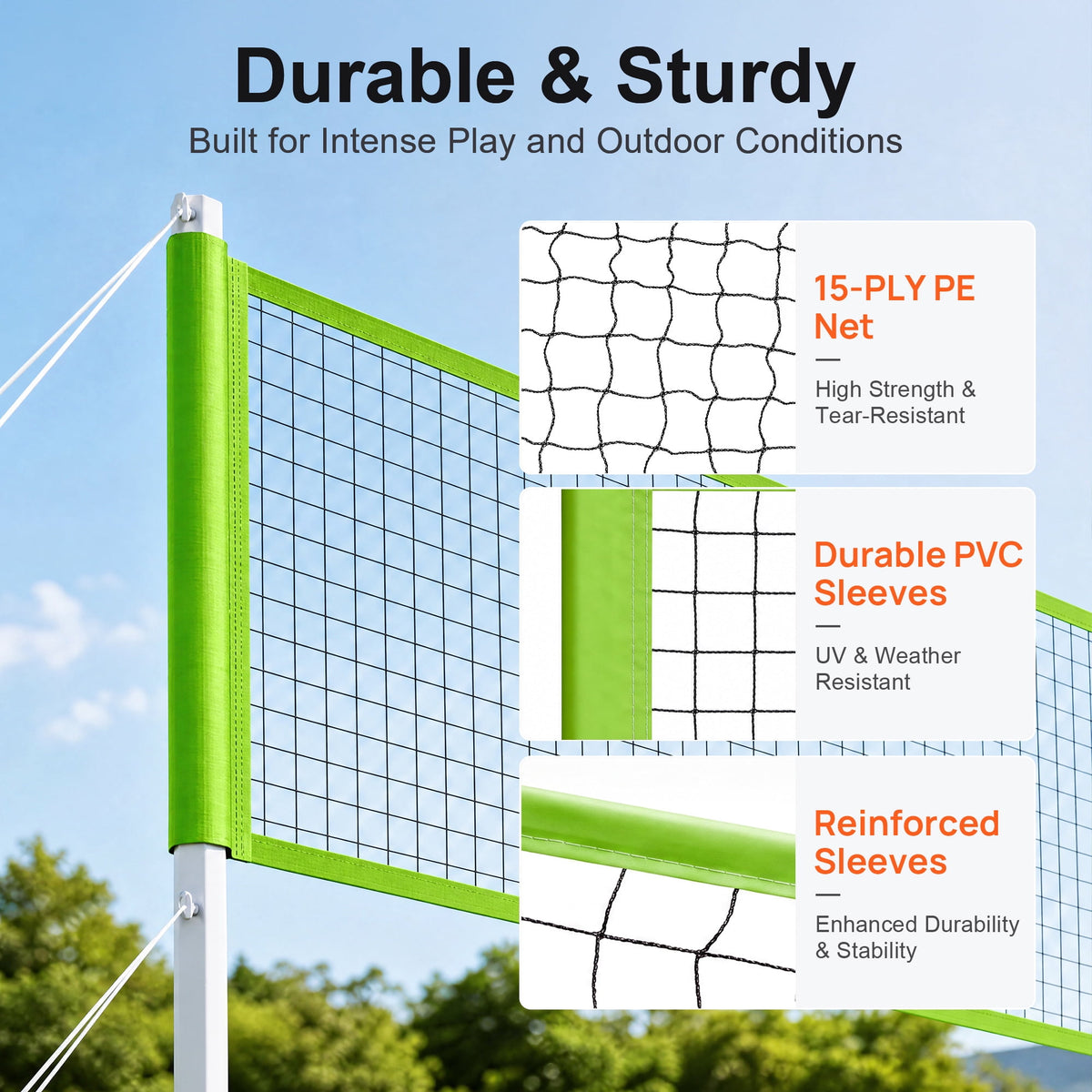 Airfind Volleyball and Badminton Set, Outdoor Portable Badminton Net with Adjustable Height, Complete Net Set with Accessories for Backyard and Beach
