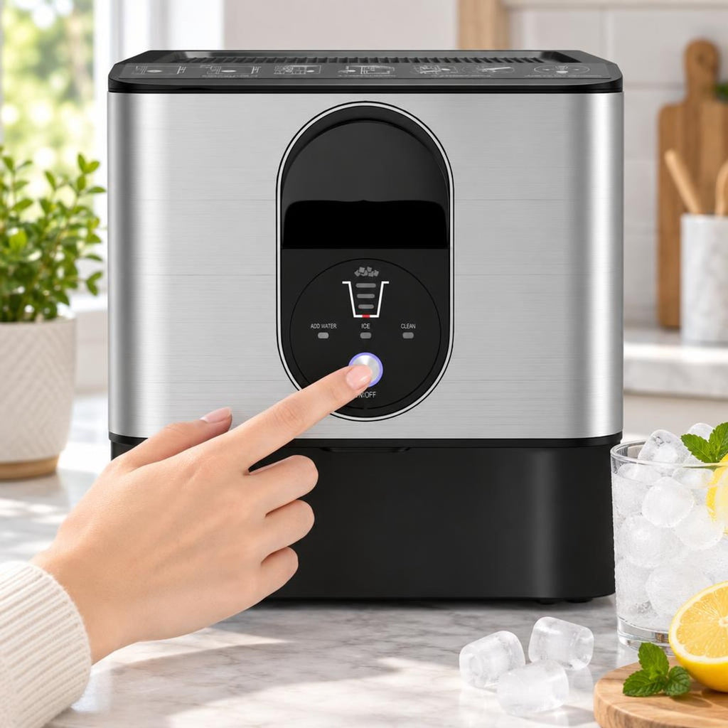 Airfind Self Dispensing Nugget Ice Maker Countertop with Soft Chewable Pellet Ice Cubes, Silver, 15 mins fast ice making for high efficiency