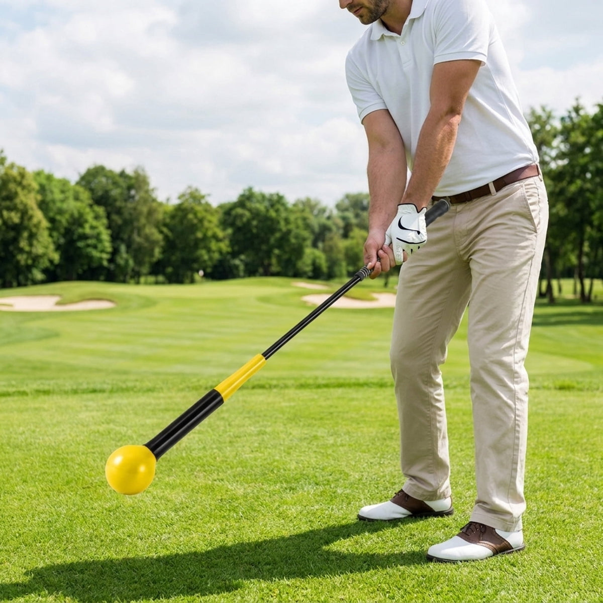 Airfind Golf Practice Net with Target Cloth, Reinforced Frame, Ground Stakes, Carry Bag for Backyard Driving Range, Yellow