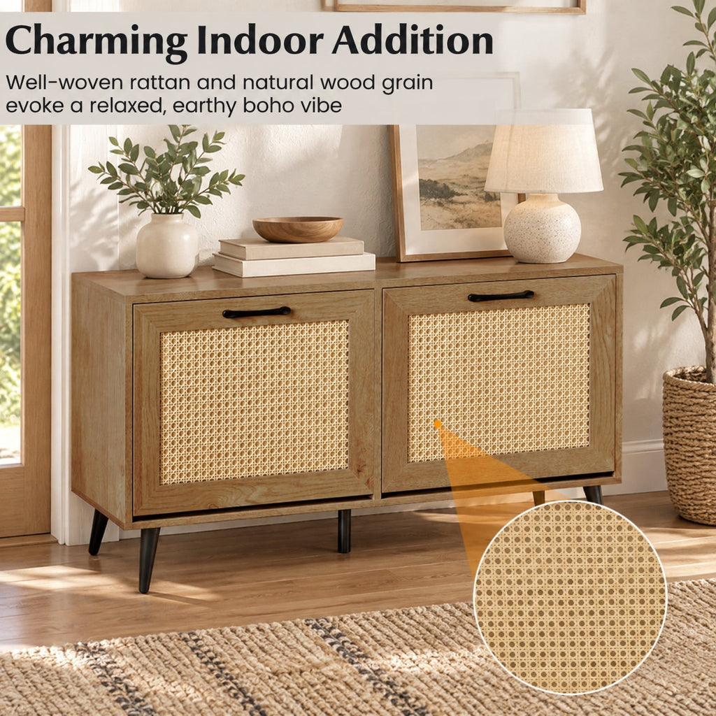 Airfind Modern Freestanding Shoe Cabinet with 2 Flip Drawers and Adjustable Shelves for Entryway, 110 lbs Capacity, Engineered Wood Metal Frame