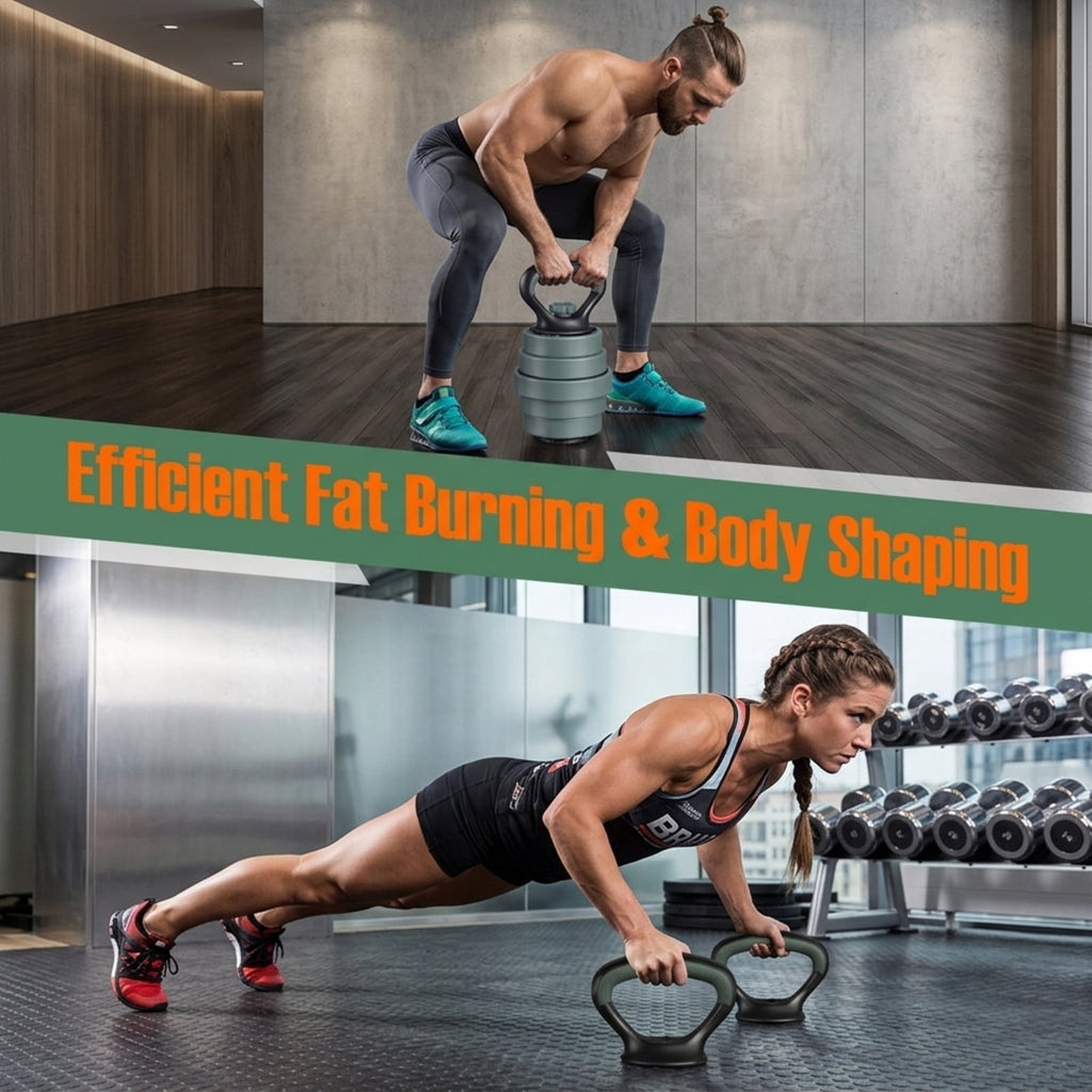 Airfind Adjustable Dumbbell Set with Connector Barbell and Kettlebell Conversion and Foam Grip Handles for Home Gym Full Body Workouts, Black