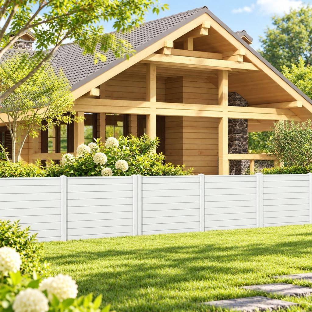 Airfind Outdoor PVC Air Conditioner Fence with 20 Inch Long Stakes, PVC Frame, 48 x 48 x 55 Footprint, White