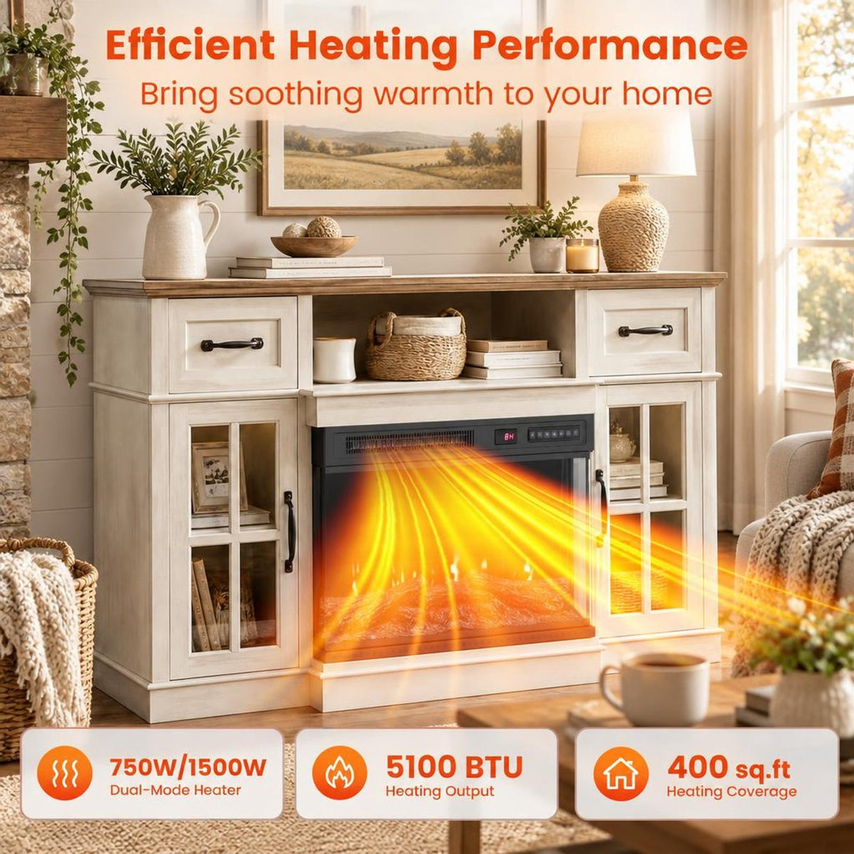 Airfind 24 Inch Electric Fireplace Insert, 3-Sided Glass Built-in Recessed Fireplace featuring 12 Flame Colors, Remote Control and Timer, Black