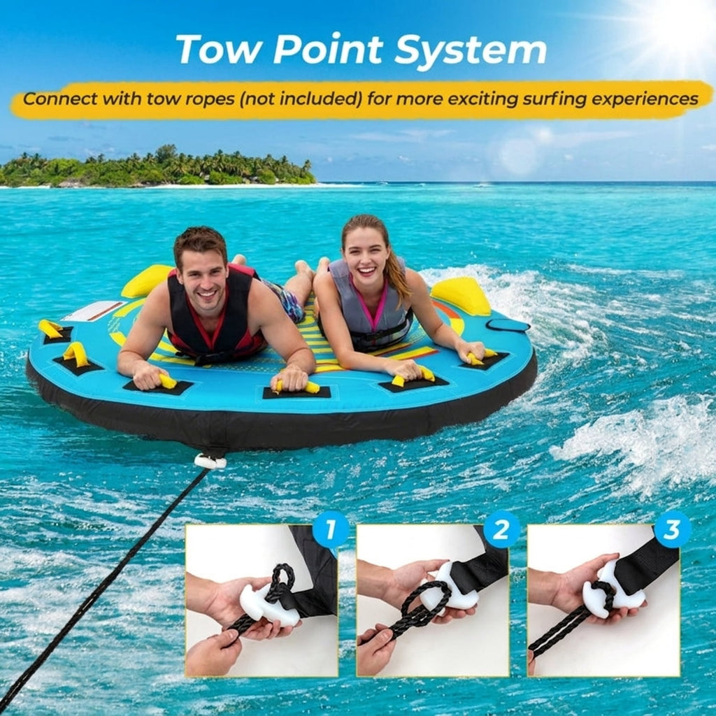 Airfind Heavy-Duty Inflatable Towable Tube for Boat Excursions, Yellow