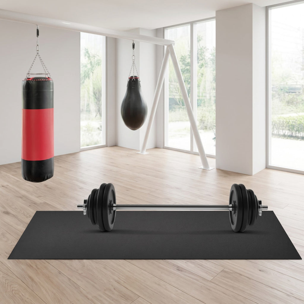 Airfind 78 Inch Long Thicken PVC Equipment Mat for Treadmill and Exercise Bike to Protect Home and Gym Wood Floors, Black