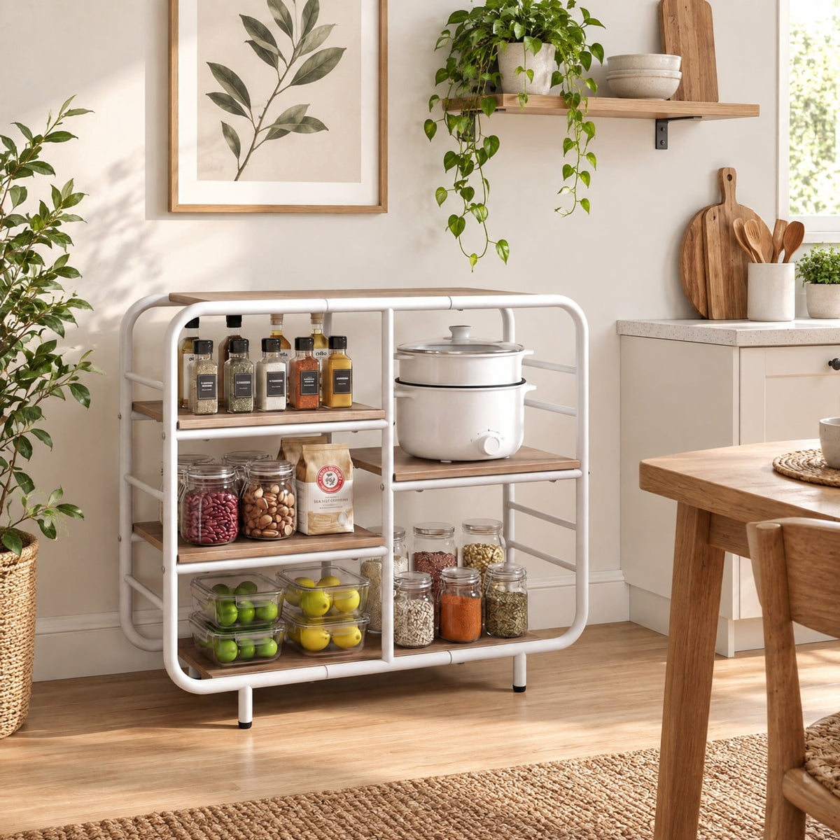 Airfind 5-Tier Storage Organizer Open Book Shelf with Metal Frame, 88 lbs Capacity, Engineered Wood Metal Frame, 30.5 x 12 x 27 Footprint