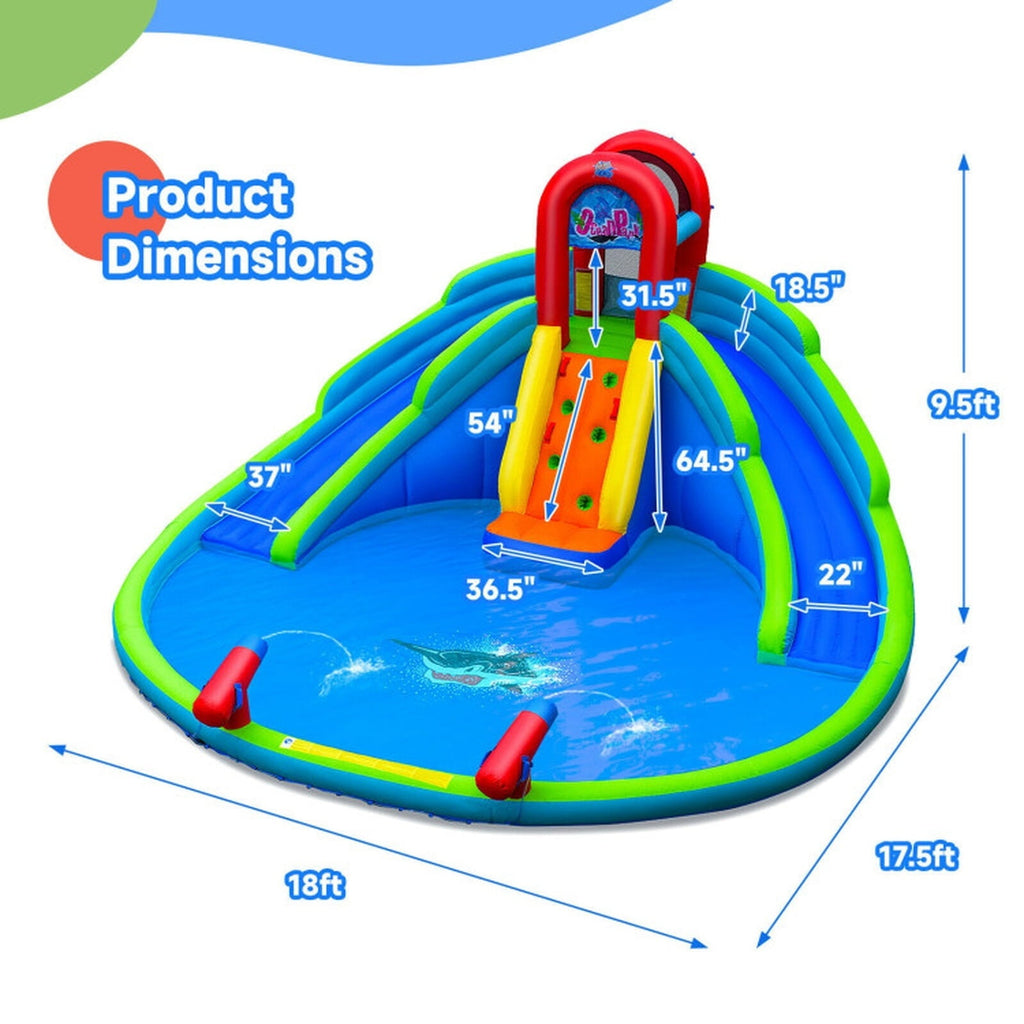 Airfind Inflatable Water Slide Bounce House with Upgraded Handrails, Dual Slides, Water Cannons, Climbing Wall, 216x212x116in for Kids 3-10