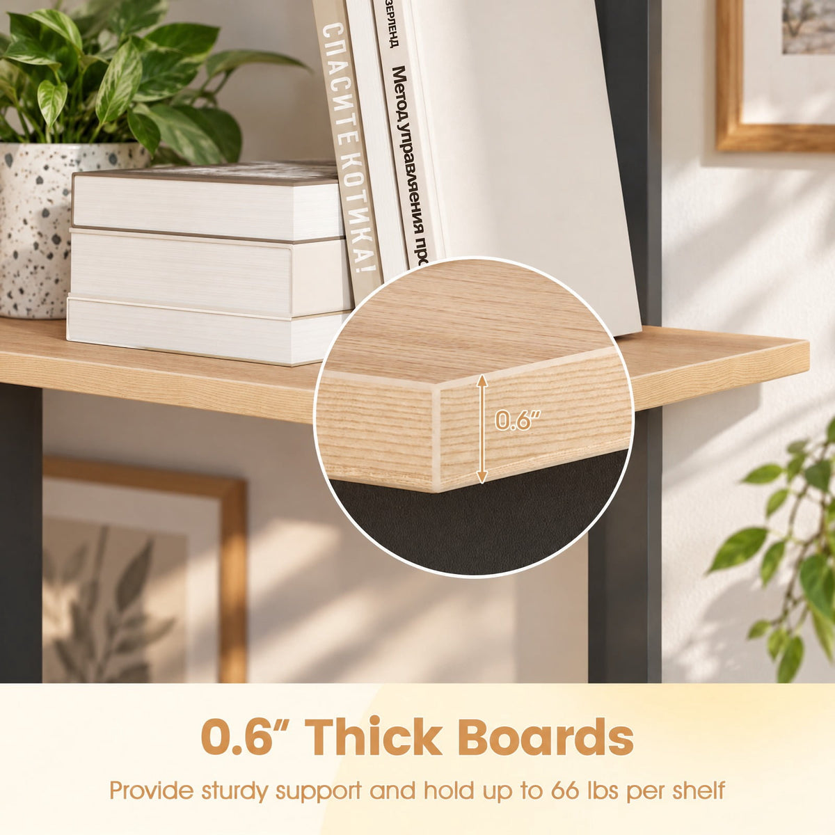 Airfind 3 Tier Wooden Bookshelf with Anti-Tipping Kit, 66 lbs Capacity, Engineered Board Frame, 23.5 x 11.5 x 39.5 Footprint, Oak