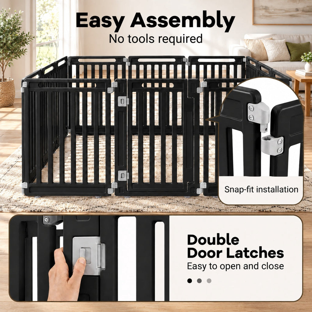 Airfind 31.5 Height Indoor Outdoor Dog Playpen with 12 Panels, Black, Suitable for indoor and outdoor use, Ideal for RV camping travel backyard and more