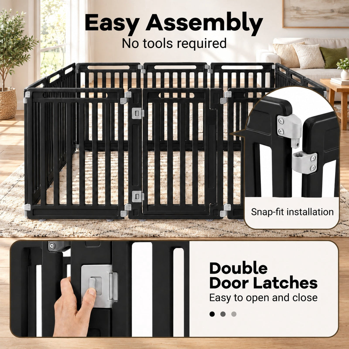 Airfind 31.5 Height Indoor Outdoor Dog Playpen with 12 Panels, Black, Suitable for indoor and outdoor use, Ideal for RV camping travel backyard and more