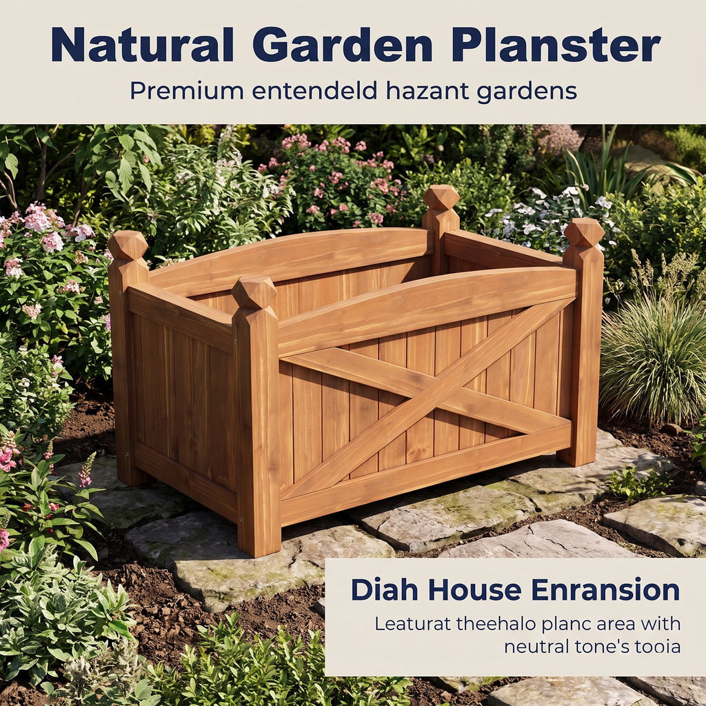 Airfind Wooden Raised Garden Bed Drainage Holes for Patio Garden, 132 lbs Capacity, Fir Wood L Frame, 36 x 16 x 15 Interior Footprint, Coffee