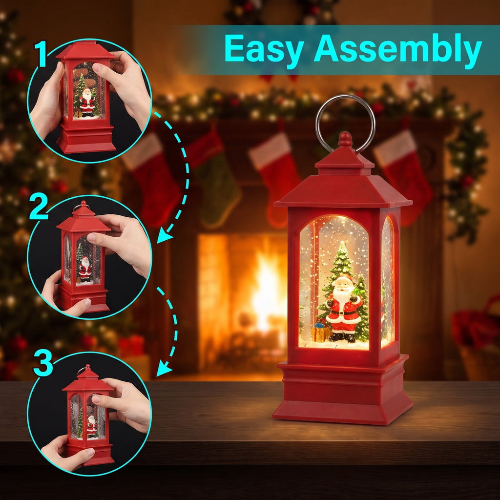 Airfind 5.3 Feet Musical Christmas Street Lamp featuring 60 Warm White LED Lights, ABS PP PVC, 12.5 Inch x 12.5 Inch x 64 Inch Lantern, Red