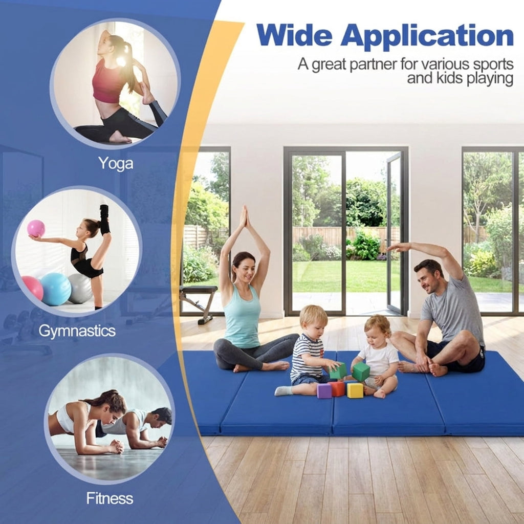 Airfind 9 FT Folding Gymnastics Balance Beam with Anti-Slip Bottom and High-Density EPE Foam plus Easy Assembly for Kids, Navy