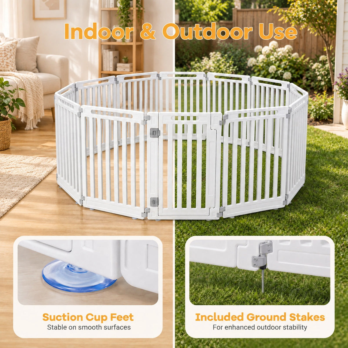 Airfind 31.5 Height Indoor Outdoor Dog Playpen with 12 Panels, White, Suitable for indoor and outdoor use, Ideal for RV camping travel backyard and more