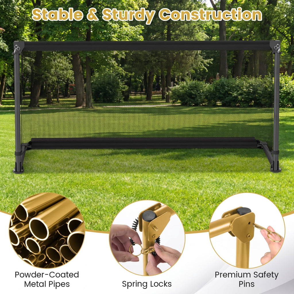 Airfind Portable Pop Up Soccer Goal for Kids with Heavy Duty Metal Frame and Ground Stakes for Backyard Training and Outdoor Practice, Black