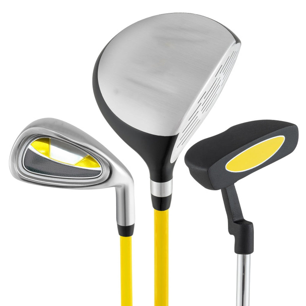 Airfind Junior Complete Golf Club Set for Ages 8-10 with 5-Piece Fiberglass Shafts and TPR Grip Handles Plus a Stand Bag to Give Young Players a Full Golf Club Set, Yellow