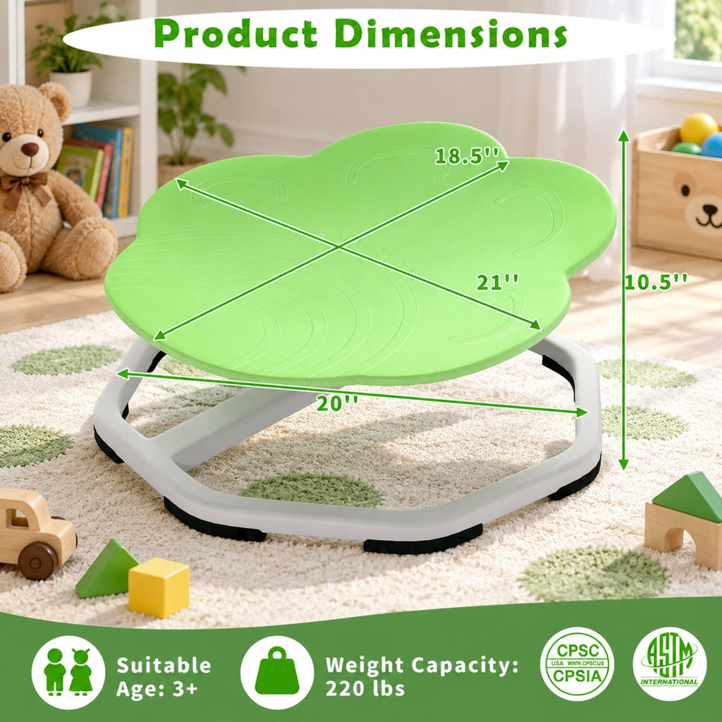Airfind Kids Sensory Swivel Chair Cat Claw 360° Spinning Chair with Non-Slip Metal Base, 220 lbs Capacity, PP Metal Frame, Green
