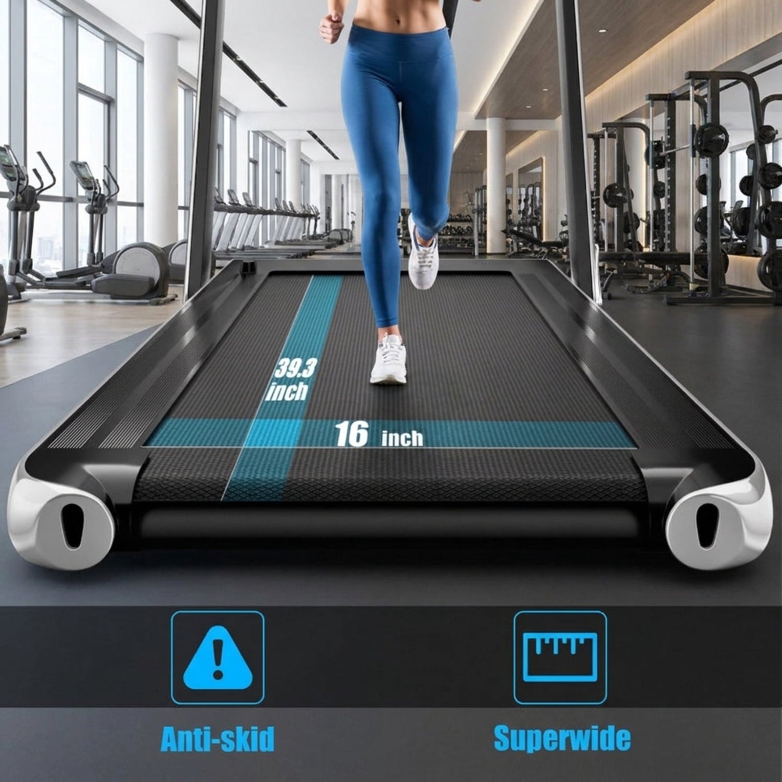 Airfind 2.25HP 2-in-1 Walk-to-Run Folding Treadmill with APP Sync Audio Console, Silver