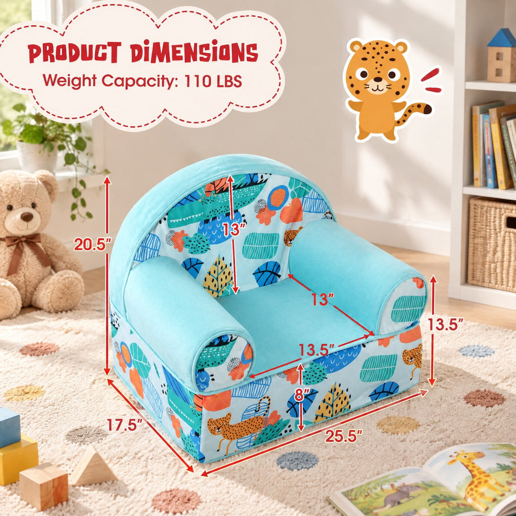 Airfind Kids Armchair with Plush Velvet Cover and Soft Sponge Filling, 110 lbs Capacity, Velvet Fabric Sponge Frame, 25.5 Inch x 17.5 Inch x 20.5 Inch Footprint