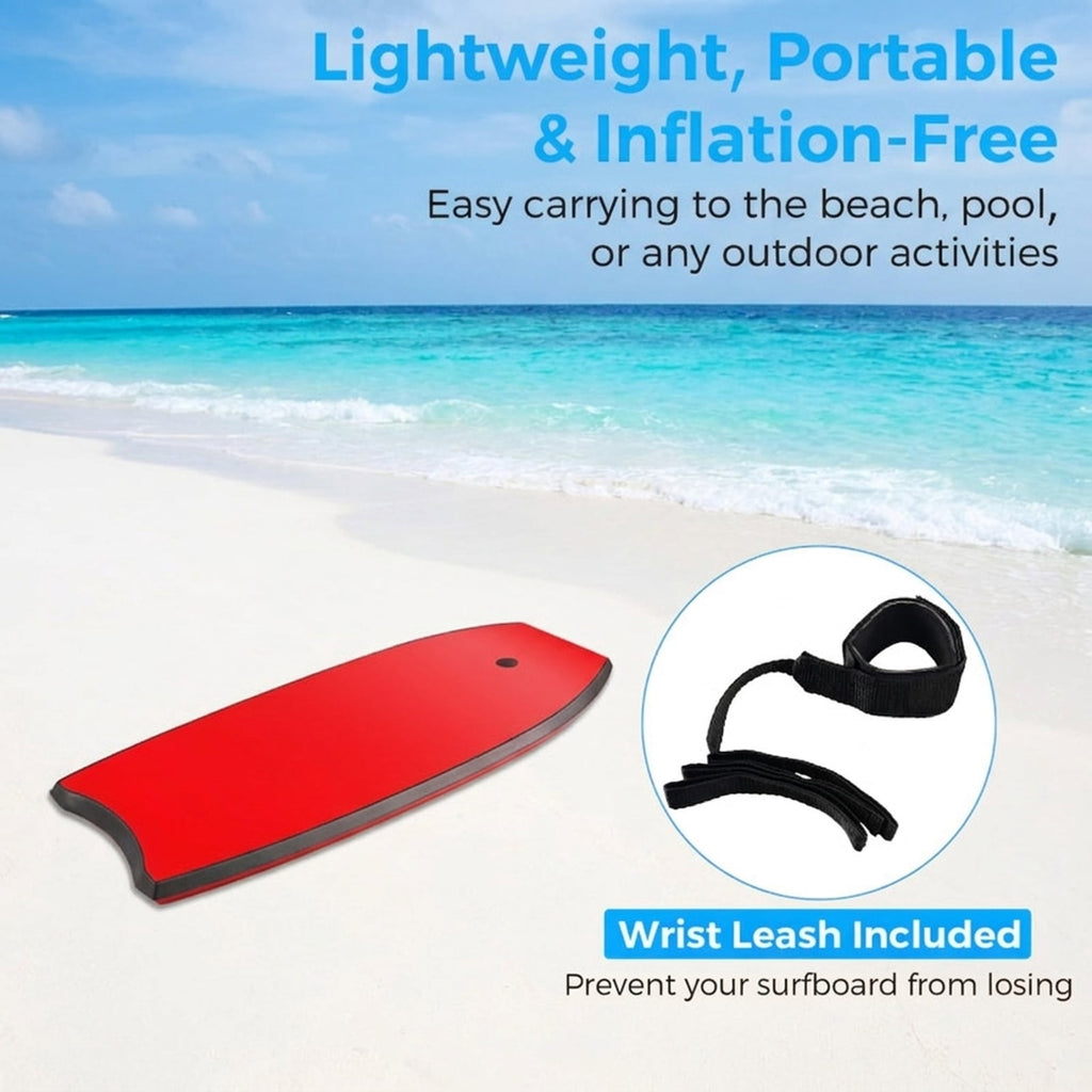 Airfind 41 Boogie Board with Sunset Splash Graphic Deck ¡ª EPS Core, XPE Top, HDPE Slick Bottom, Crescent Tail, Coiled Wrist Leash