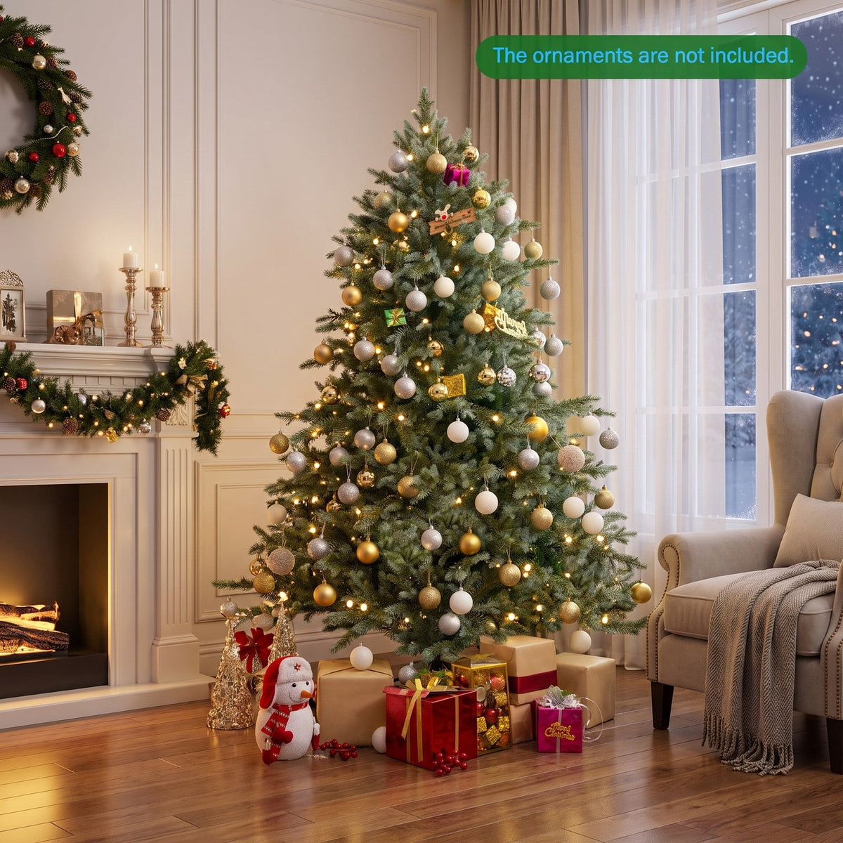 Airfind 6 Feet Artificial Christmas Spruce Hinged Tree, New PVC New PE metal Frame, 4.6 x 6 Footprint, Green