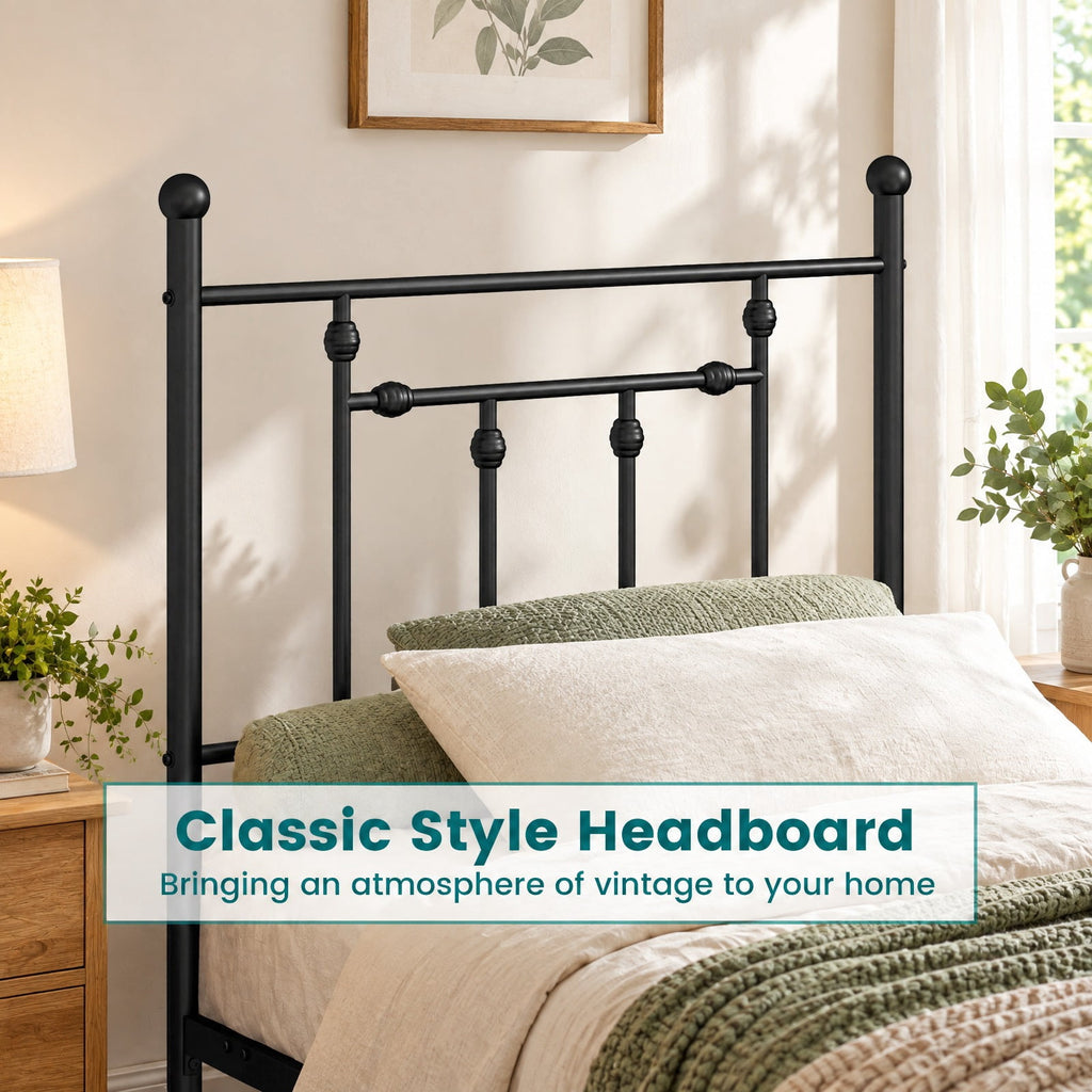 Airfind Full/Queen/Twin Size Heavy-duty Metal Bed Frame with Headboard, 660 lbs Capacity, Metal Frame, 78 x 40 x 50 Footprint, Black