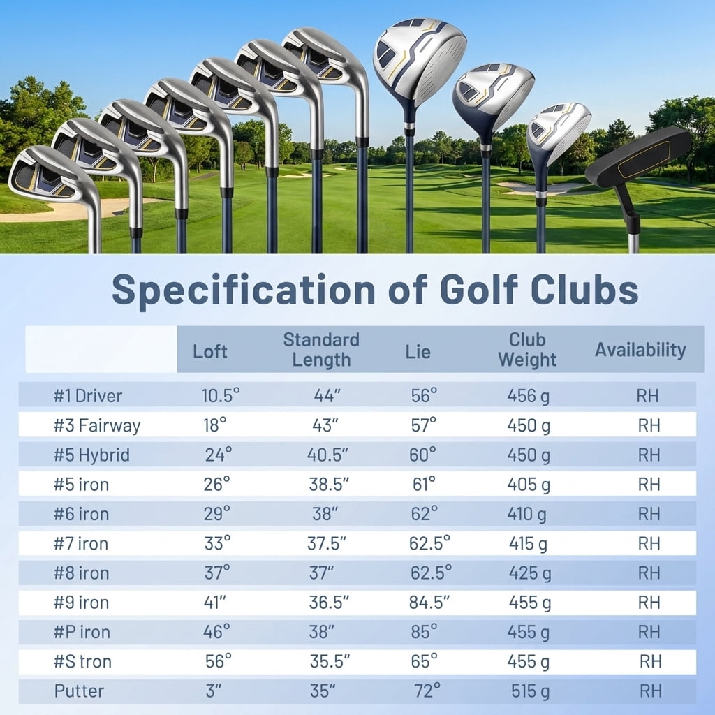 Airfind 11-Piece Mens Complete Golf Set with Driver, Fairway, Hybrid, Irons, Putter and Bag, Yellow