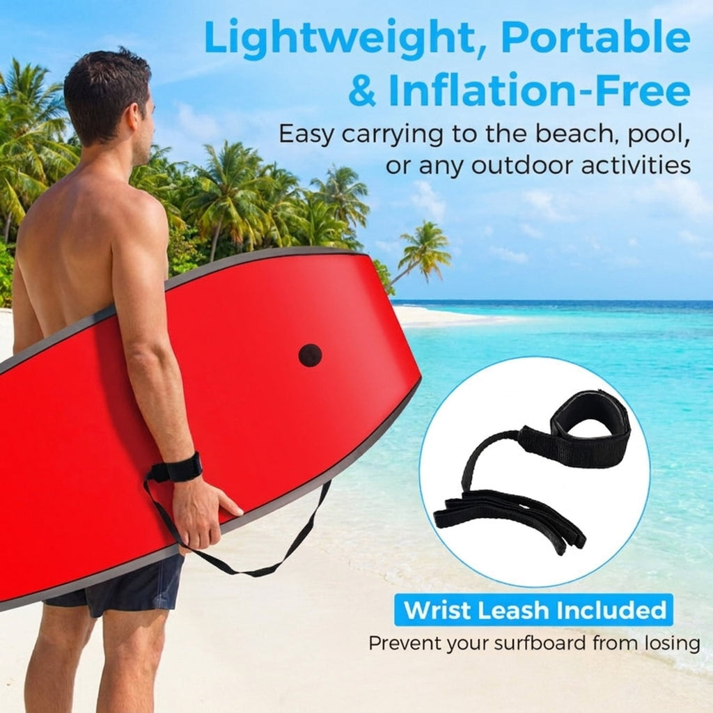 Airfind 33 Boogie Board with Sunset Splash Graphic Deck ¡ª EPS Core, XPE Top, HDPE Slick Bottom, Crescent Tail, Coiled Wrist Leash