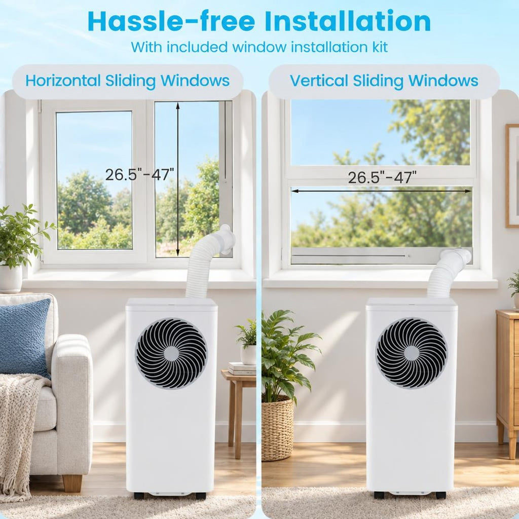 Airfind 8200/10000 BTU Portable Air Conditioner 3-in-1 Stand up AC Unit with Dehumidifier-10000 BTU, HIPS ABS Frame, White