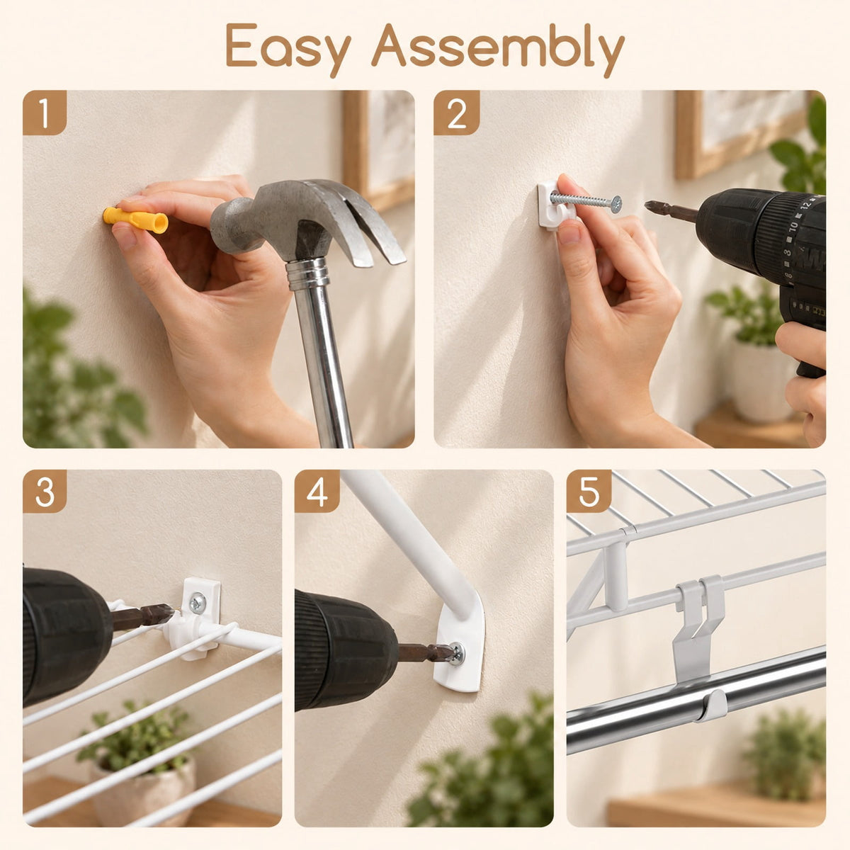 Airfind Closet Shelves Wall Mounted with Ventilated Metal Wire Shelving Kit, 44 lbs Capacity, Metal Stainless Steel Frame, 48 x 12 x 12 Footprint
