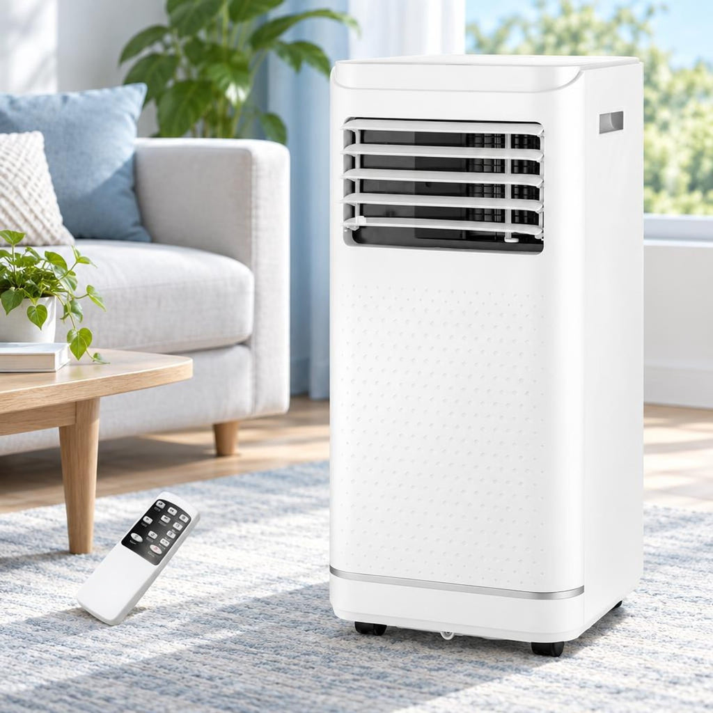 Airfind 10000 BTU Portable Air Conditioner with Dehumidifier and Fan Mode, ABS Frame, White, 24H auto on/off timer to save energy