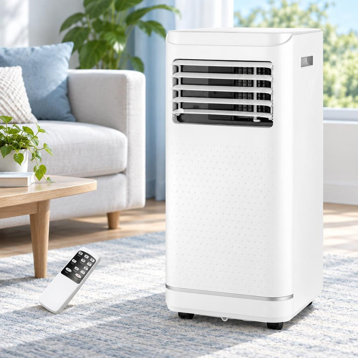 Airfind 10000 BTU Portable Air Conditioner with Dehumidifier and Fan Mode, ABS Frame, White, 24H auto on/off timer to save energy