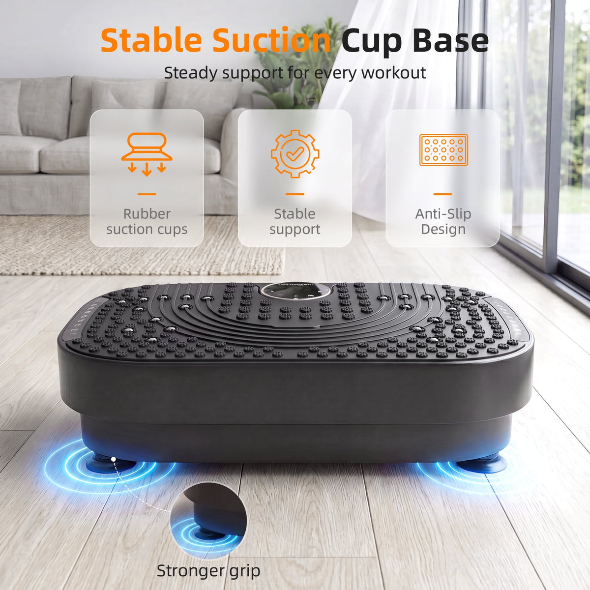 Airfind Vibration Plate Exercise Machine,Whole Body Vibration Platform with Bluetooth Speaker,LED Display and Remote Control,2 Resistance Bands,Home Fitness Trainer,Black