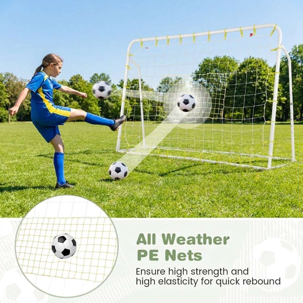 Airfind 2-in-1 Soccer Rebounder Goal with Adjustable Height, White