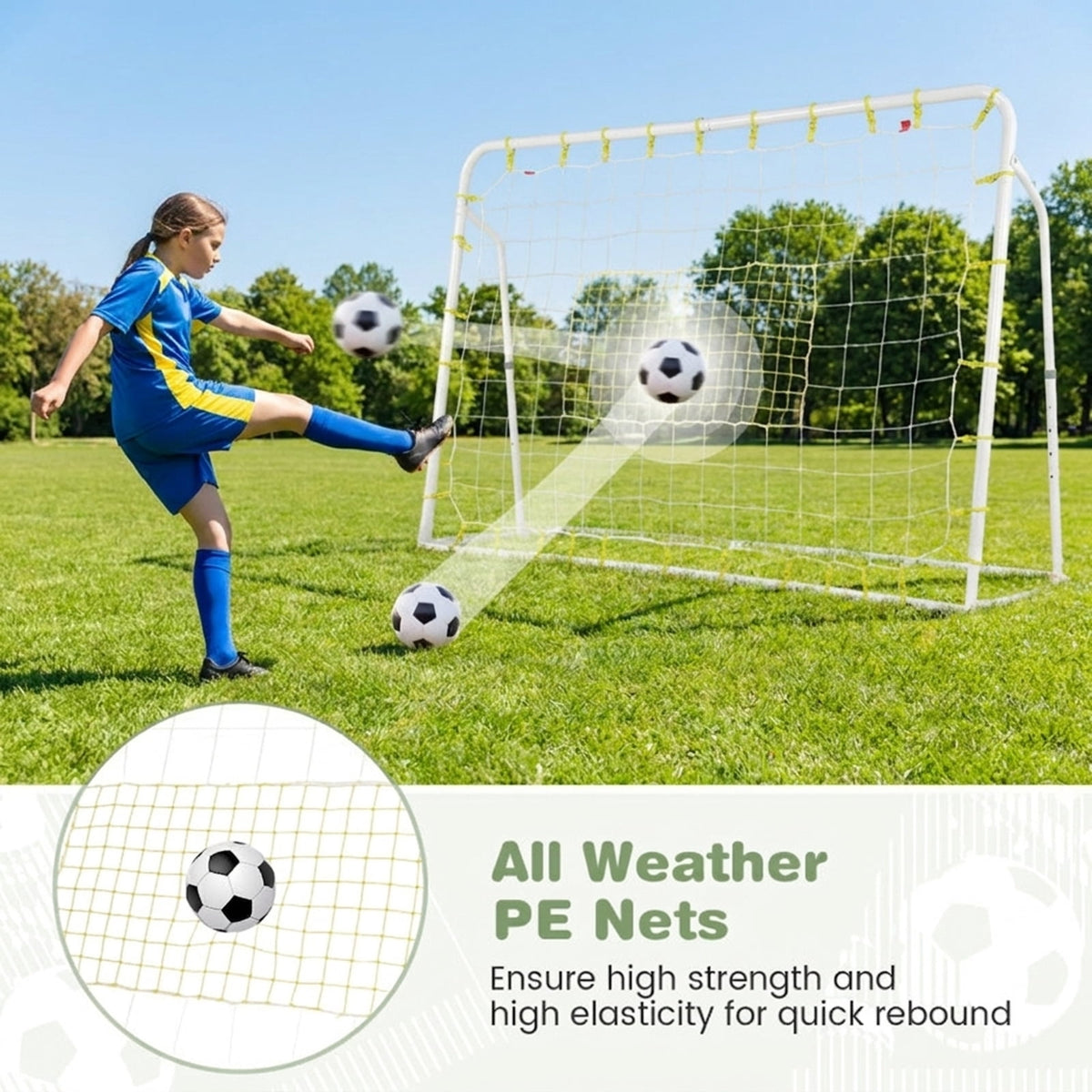Airfind 2-in-1 Soccer Rebounder Goal with Adjustable Height, White