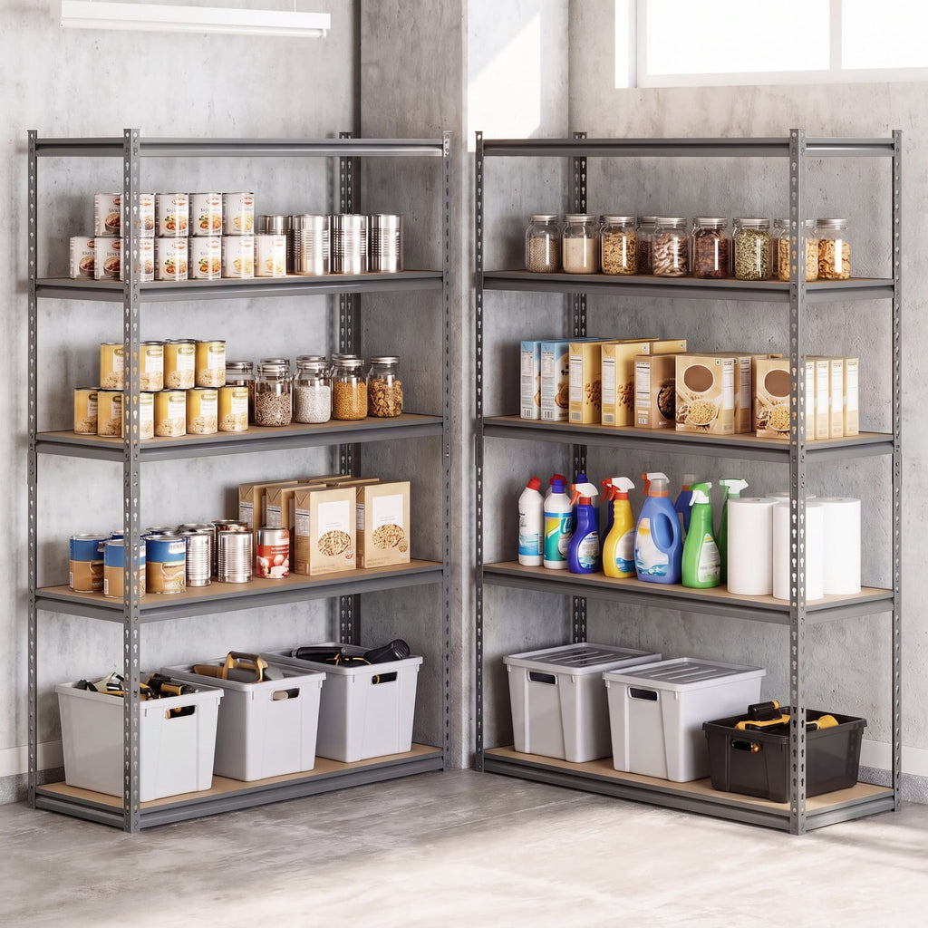Airfind 5-Tier Garage Shelving Unit 2200 LBS Metal Storage Shelves Adjustable Utility Rack for Warehouse, 440 lbs Capacity, Metal MDF Frame, Gray