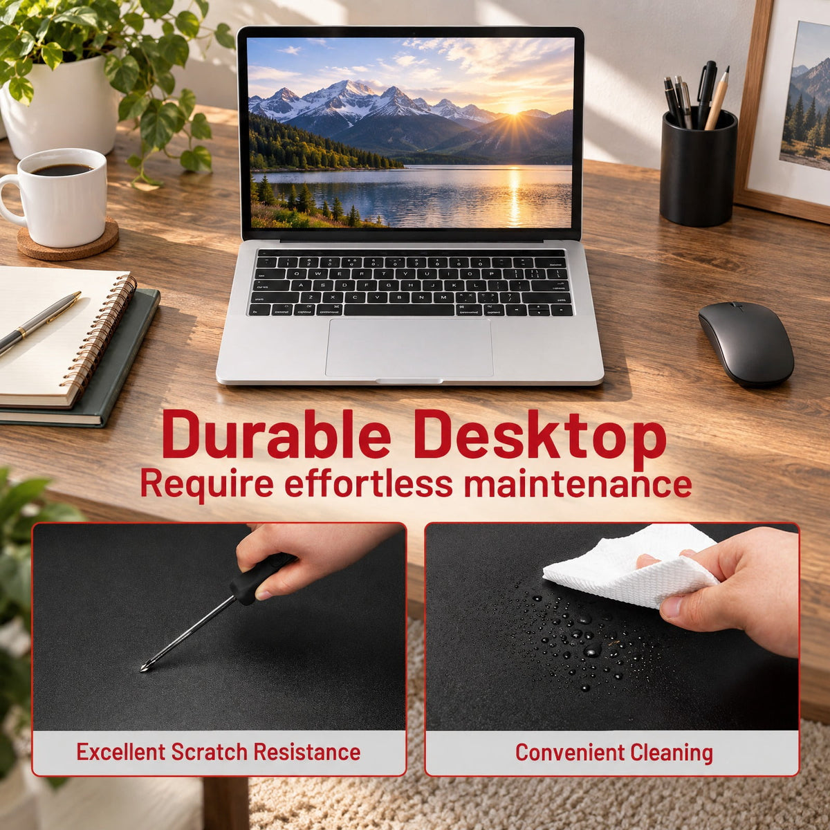 Airfind Study Laptop Table with Drawer and Keyboard Tray, 201 lbs Capacity, Engineered Wood MDF Frame, Black