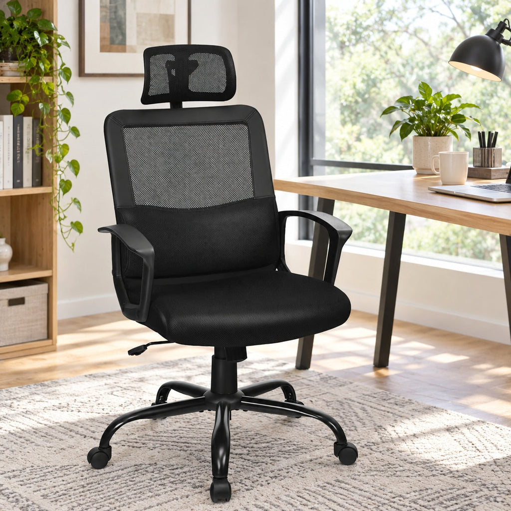 Airfind Mesh Office Chair High Back Ergonomic Swivel Chair, 265 lbs Capacity, Mesh PP PU steel sponge Frame, Black