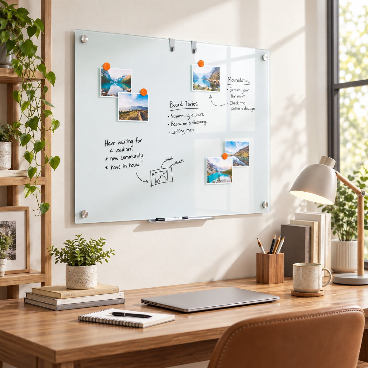 Airfind 36 x 24 Inches Glass Whiteboard with Eraser and Removable Tray, Tempered Glass Galvanized Metal Frame, 36 x 24 x 0.16 Footprint, White