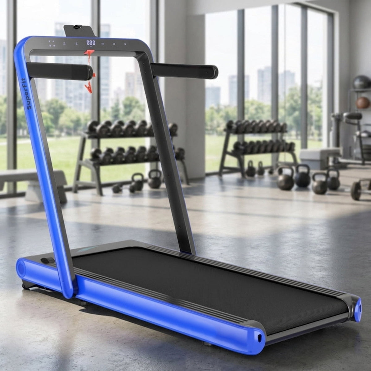 Airfind 4.75HP Walking Pad Treadmill for home with LED display and remote control plus 7-layer anti-slip belt for under desk walking, Navy