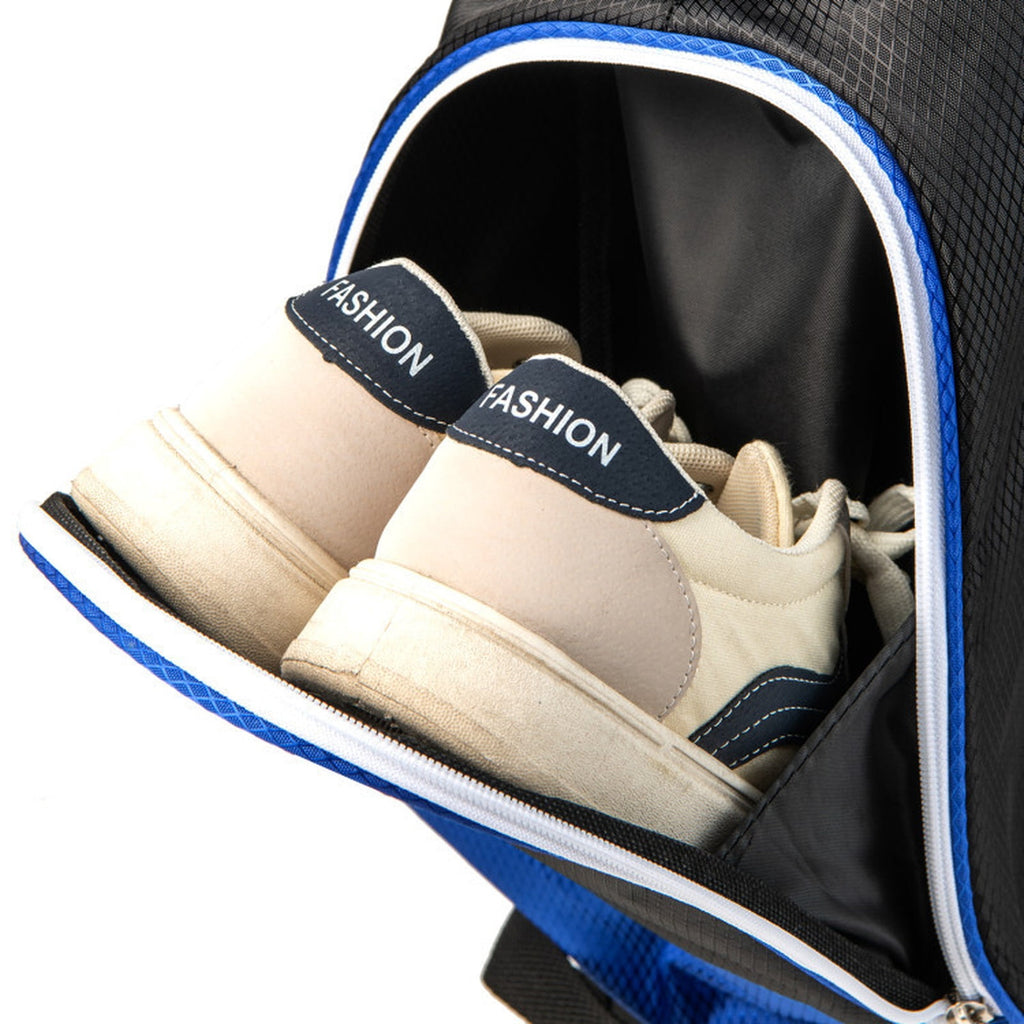 Airfind 14-Way Cart Bag with Rain Hood, Towel Ring and 9 Zippered Pockets, Blue