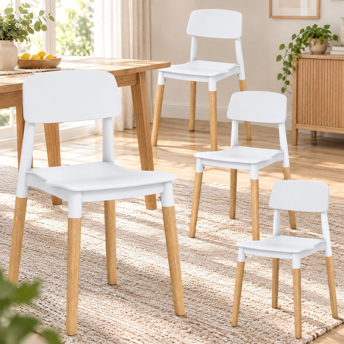 Airfind Modern Dining Side Chairs Set of 4 with Ergonomic Backrest for Dining Room, 330 lbs Capacity, PP Beech Frame, 19.5 x 17 x 30 Footprint