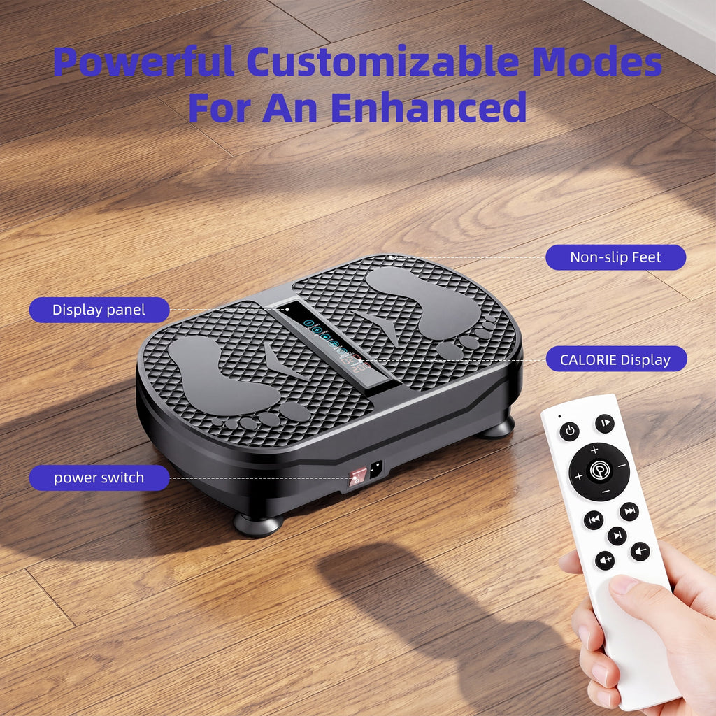 Airfind Vibration Plate Exercise Machine for Lymphatic Drainage,Bluetooth Speaker Weight Loss Whole Body Workout,with 2 Loops and 5 Resistance for Home Exercise Gym,450lb Capacity